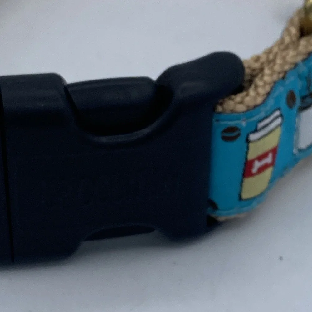 Coffee Nut Pattern Coffee Nut Dog Collar Small 9 to 15 inches 5/8 inch Narrow...